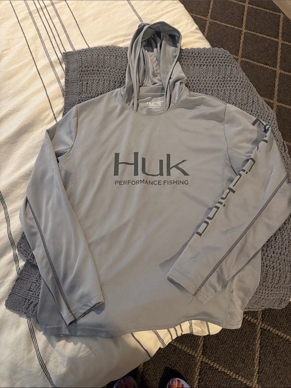 Huk Men's Crewneck Performance Hoodie - Light Gray (S)